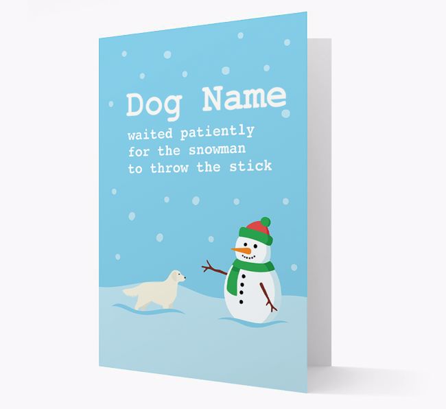 '{dogsName} and Snowman' - Personalised {breedFullName} Christmas Card